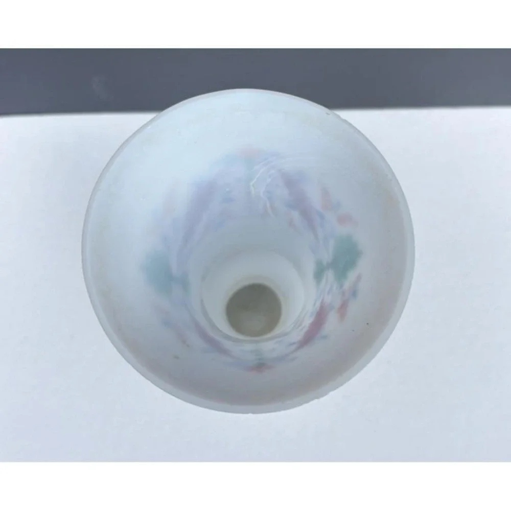 Antique Bristol opaline blown glass vase hand painted flowers EVC Victorian